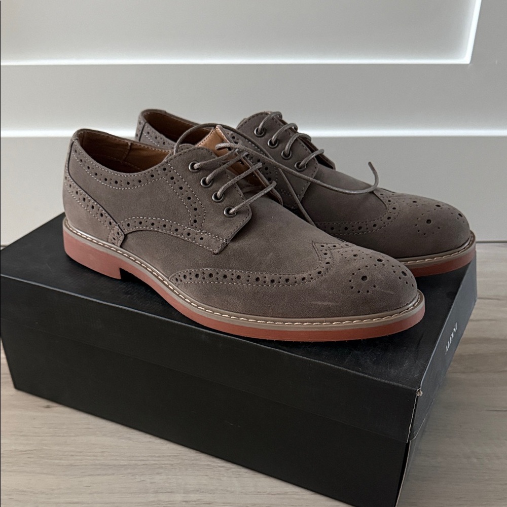 Alfani Men's Brown Suede Wingtip Derby Shoes